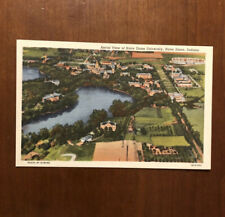 Vtg Linen Postcard UNIVERSITY OF NOTRE DAME Campus Aerial View Photo by Elmore  picture