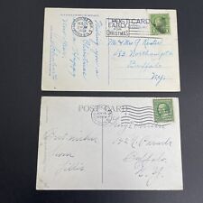 2 George Reister Williamsville New York 1909/1933 Postcards W/ Rare Stamps PC562 picture