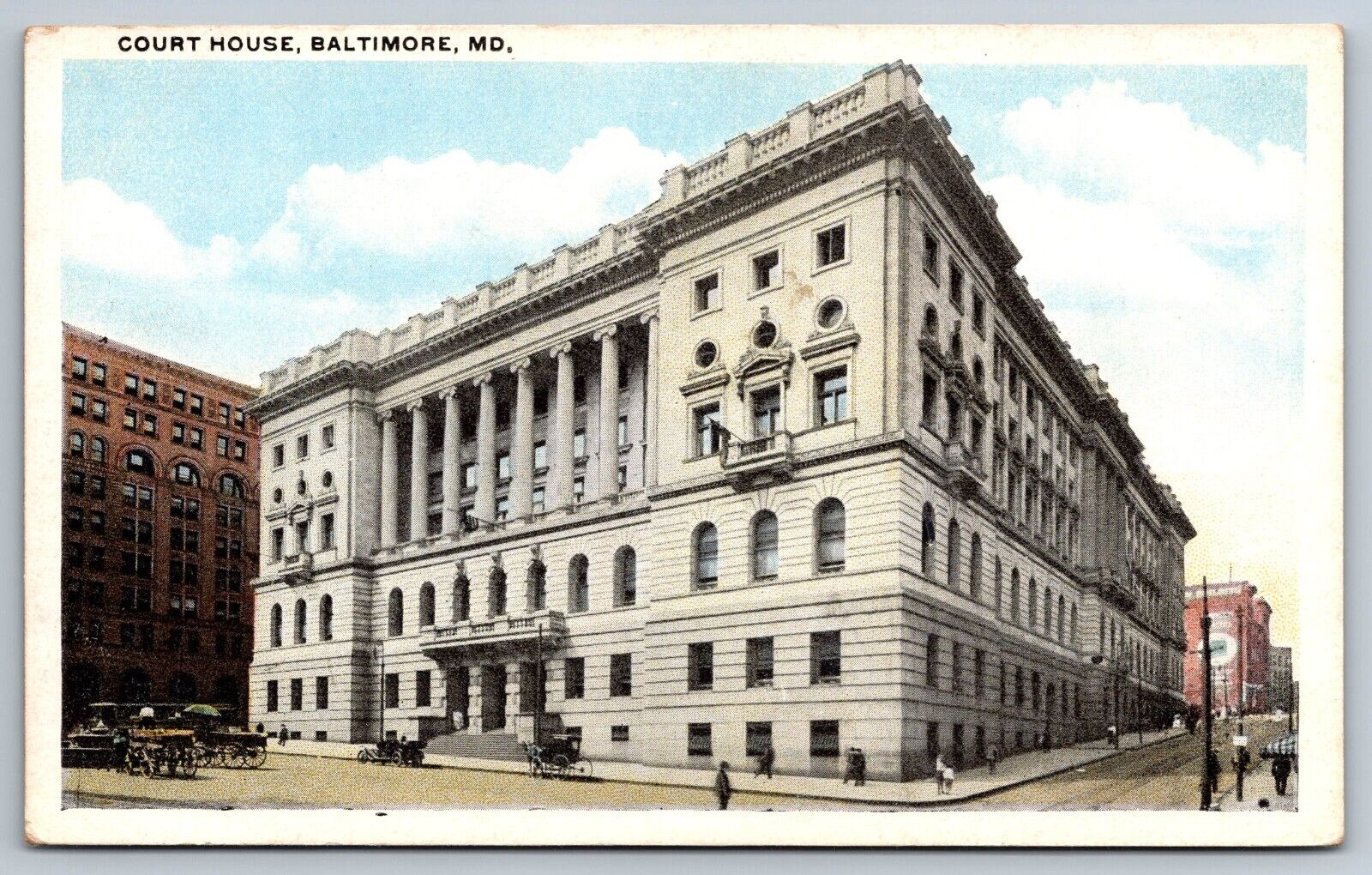 Court House Baltimore Maryland white border Postcard