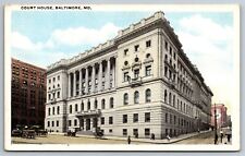 Court House Baltimore Maryland white border Postcard picture