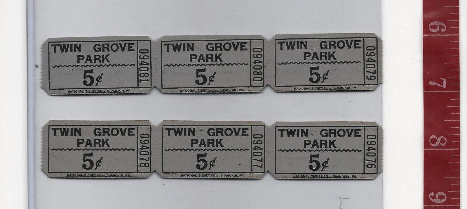 Vintage Lot Twin Grove Park Pine Grove Pennsylvania 5c tickets 