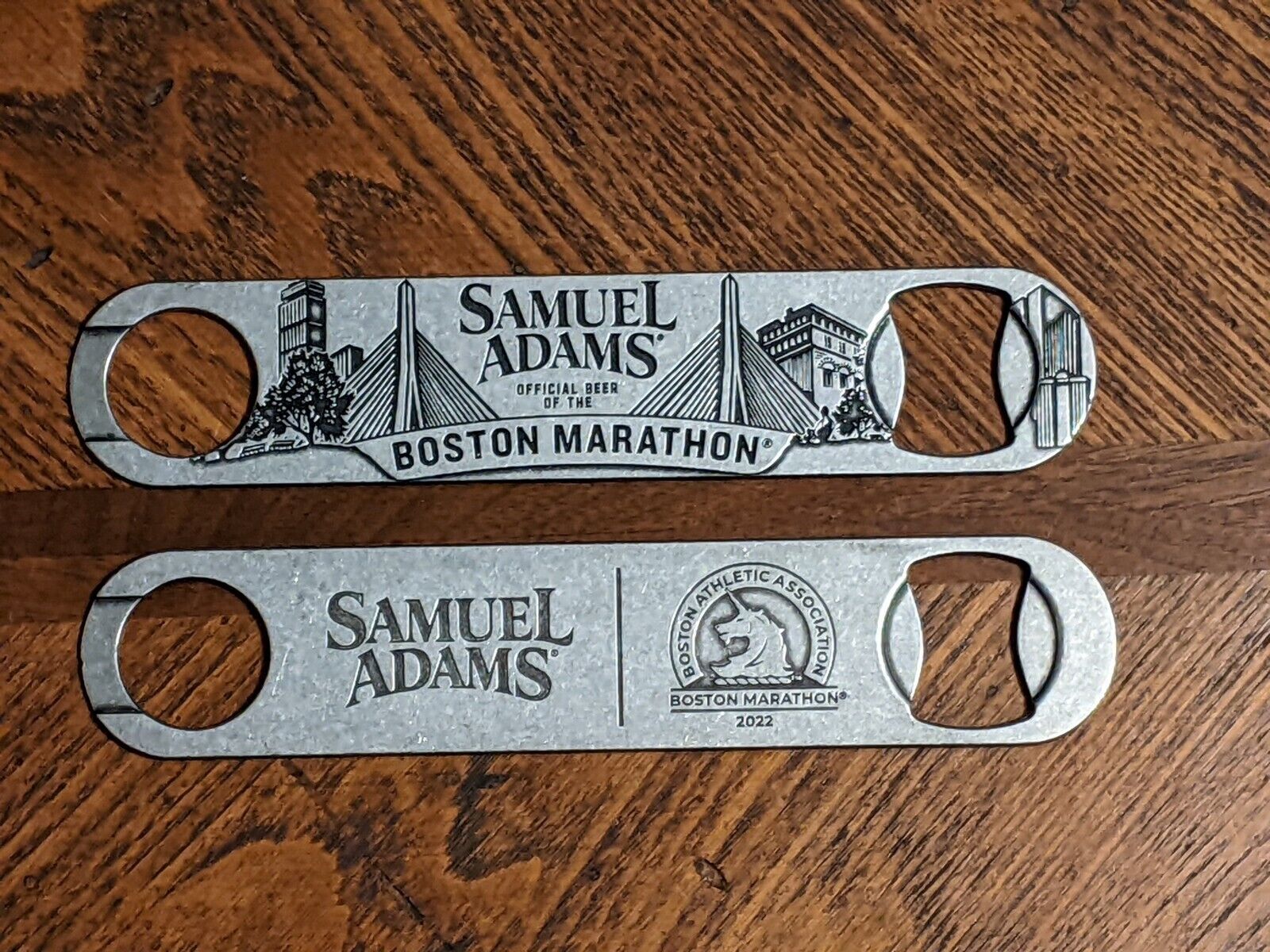 Lot of 2 : 2022 Boston Marathon / Samuel Adams Official Beer Metal Bottle Opener
