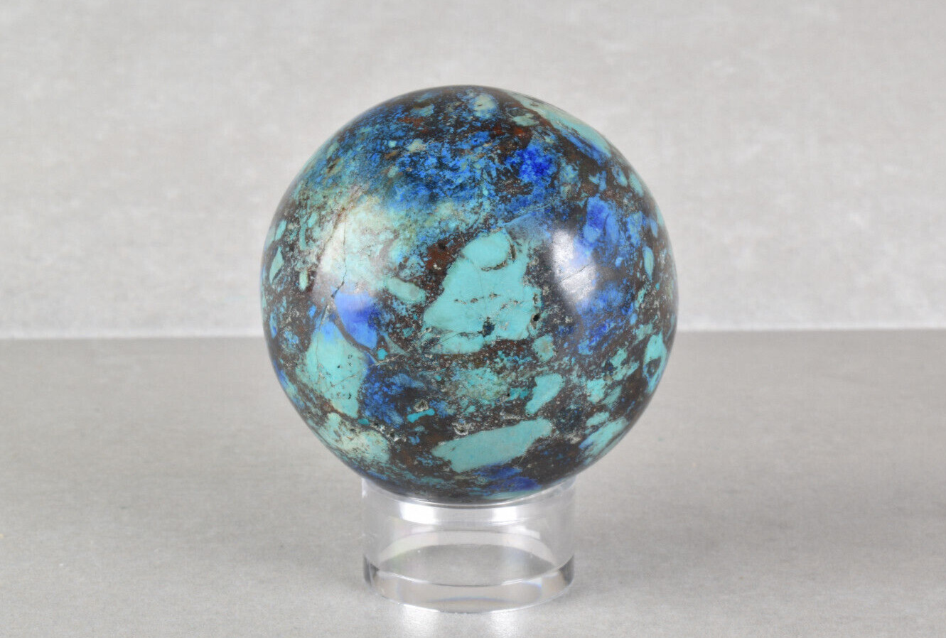 Chrysocolla with Azurite Sphere from Peru  4.9 cm  # 19539