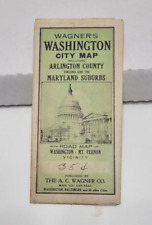1936 Wagner's Washington DC City Road Map Mt. Vernon Alrington Co Maryland burbs picture