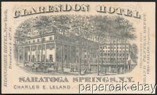 1870's Clarendon Hotel Saratoga Springs & Delavan House Albany , N.Y. Trade Card picture