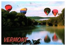 Quechee Vermont Hot Air Balloons Nature Scenic Chrome Postcard Cancel WOB Posted picture