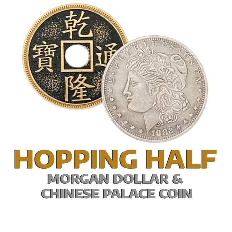 Hopping Half American Morgan Half Dollar & Chinese Palace Coin Version Hand Made