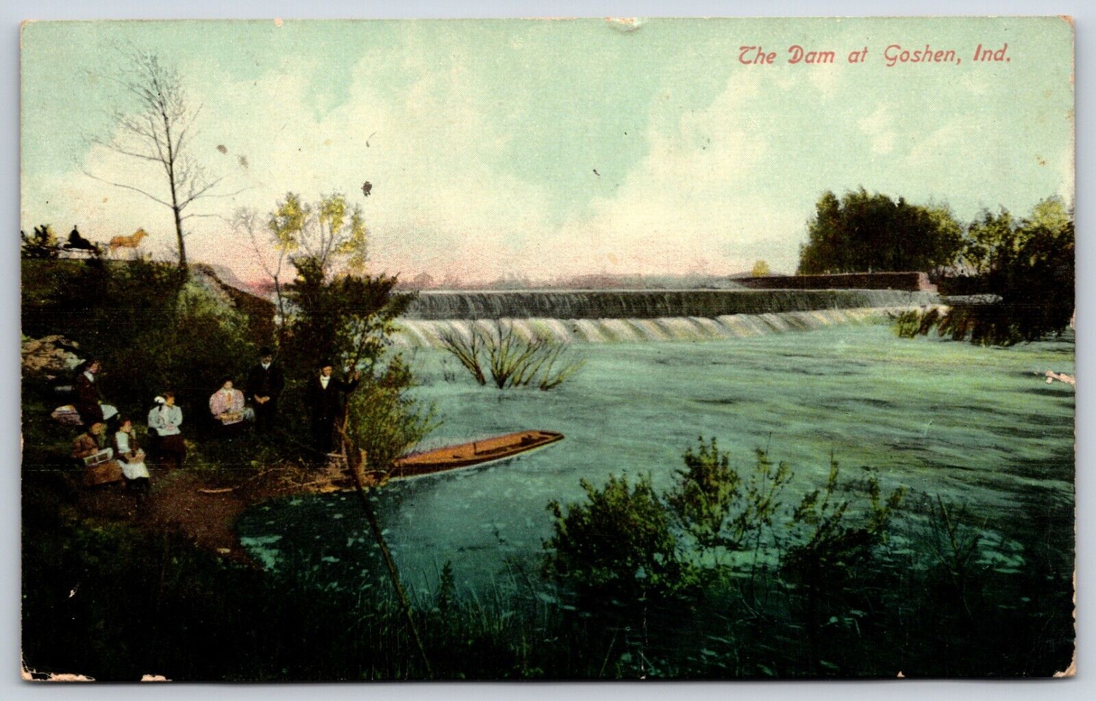 Postcard The Dam Of Goshen Indiana Posted