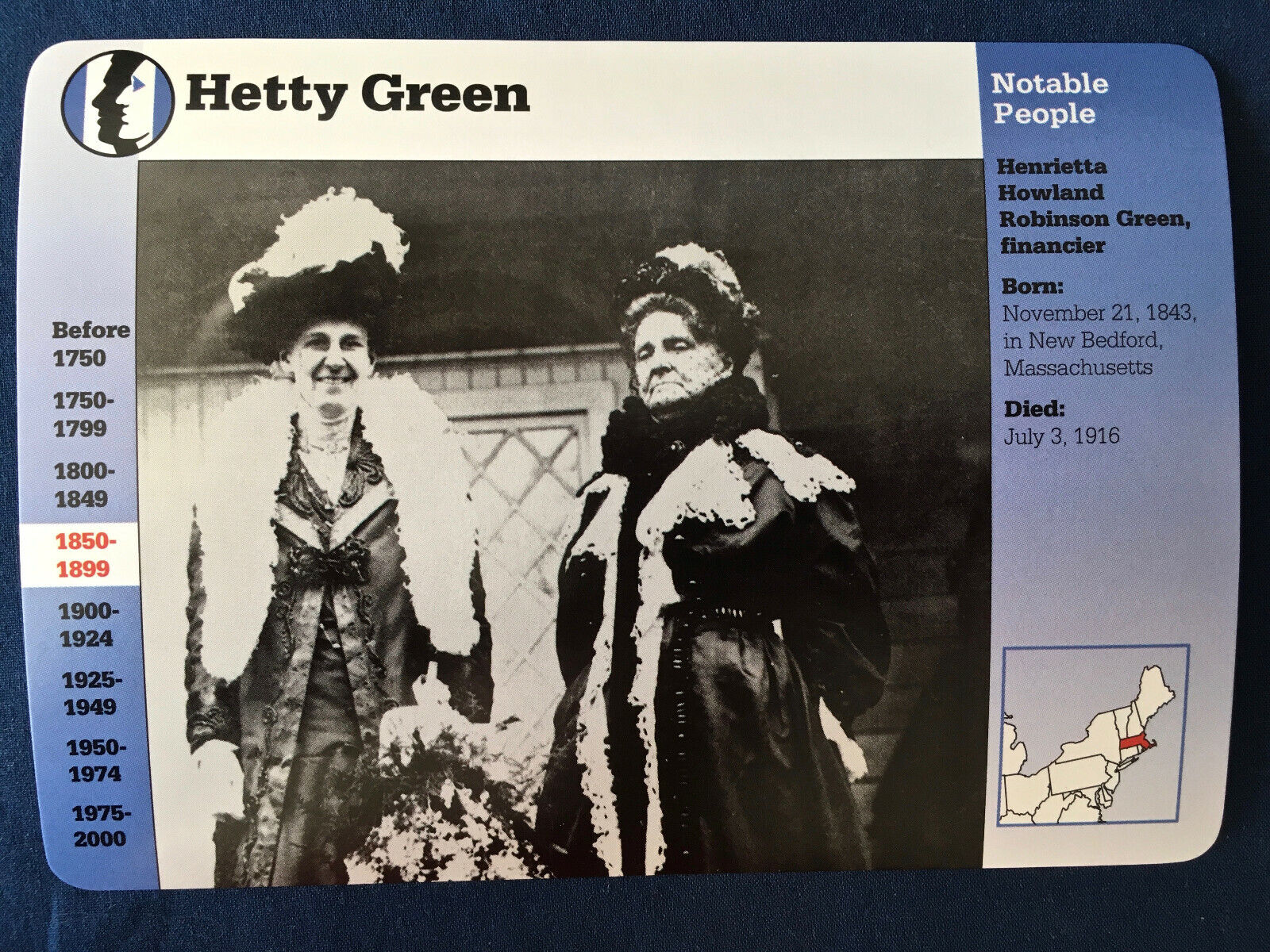 HETTY GREEN, FINANCIER (Notable People) Groiler STORY OF AMERICA Card 