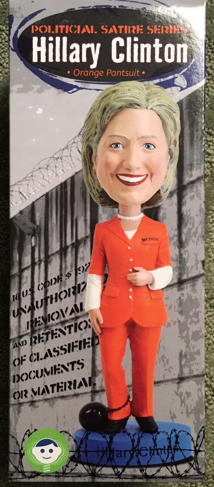 Hillary Clinton 2015 Orange Prison Pantsuit Bobblehead M.I.B NEVER OPENED