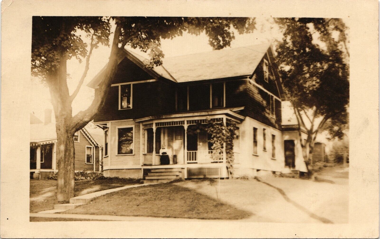 HOUSE WITH PORCH real photo postcard rppc SAXTONS RIVER VERMONT VT