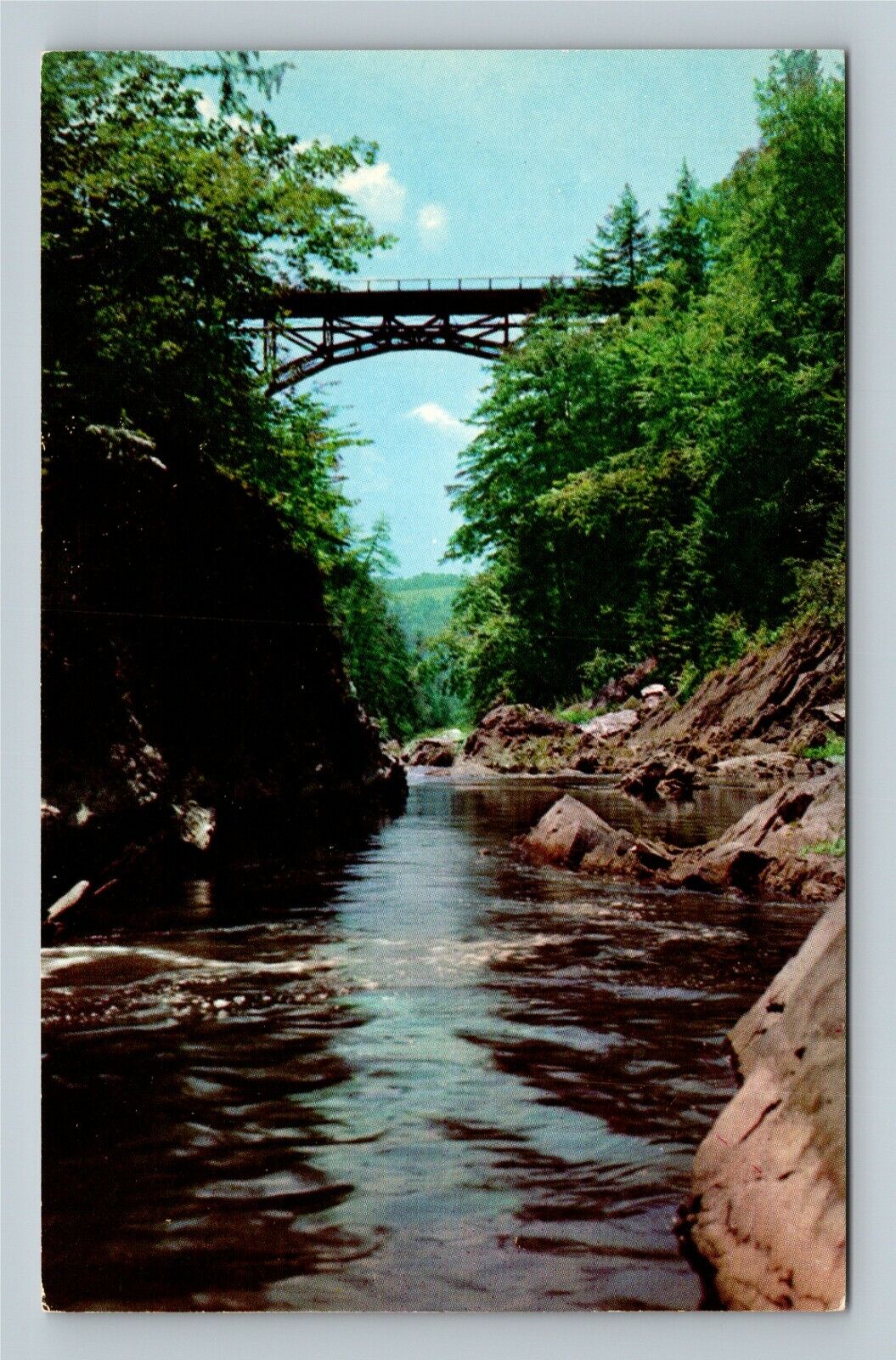 Rutland VT, The Quechee Gulf Gorge, Bridge Chrome Vermont Postcard