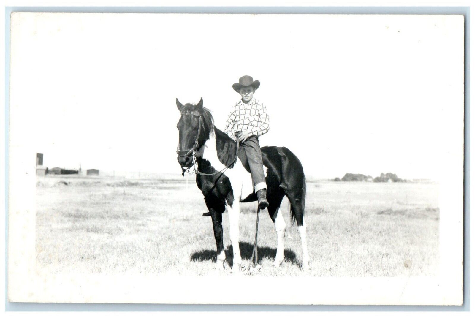 c1950's Cowboy Horse Riding Williston North Dakota ND RPPC Photo Postcard