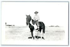 c1950's Cowboy Horse Riding Williston North Dakota ND RPPC Photo Postcard picture