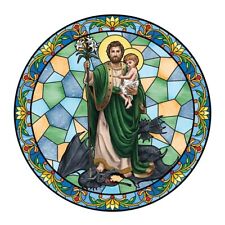 St. Joseph, Terror of Demons Stained Glass Static Decal Suncatcher Cling 5.75