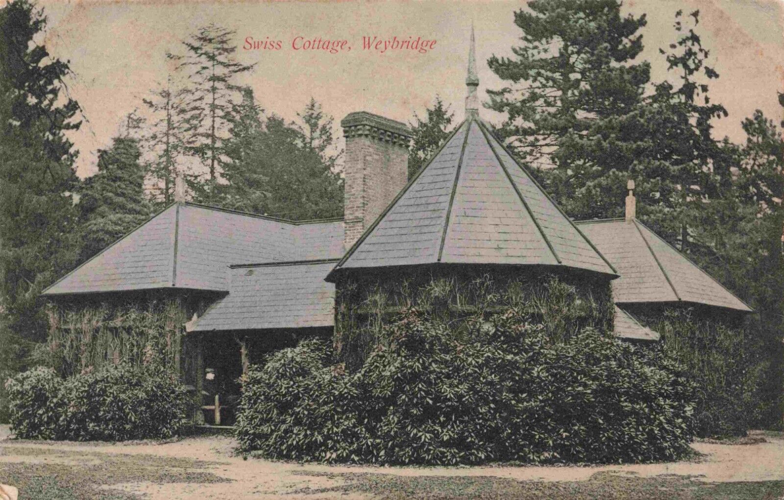 1906 Swiss Cottage Weybridge Posted  Postcard Vtg #21
