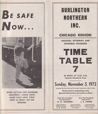 Vintage Burlington Northern Chicago Region employee Timetable No.7 11/05/1972 picture