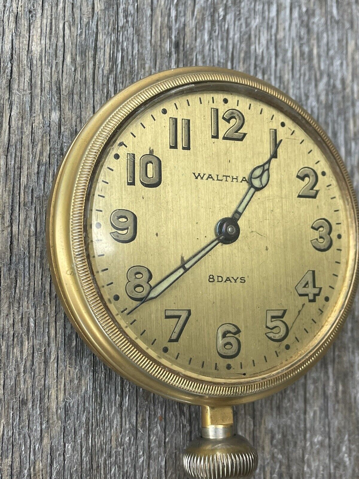 Antique Vintage Waltham Watch Co 8 days car clock watch Runs *READ* Lot #2