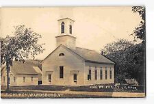 jwd08: M E CHURCH WARDSBORO VT, RPPC/postcard 1910 postmark picture