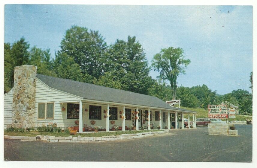 Shaftsbury VT Iron Kettle Restaurant & Gifts Rt. 7 Postcard ~ Vermont