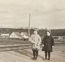 RPPC Photo King? Shaperson Ellen Brightwell by Railroad Tracks 1913 Richford VT? picture