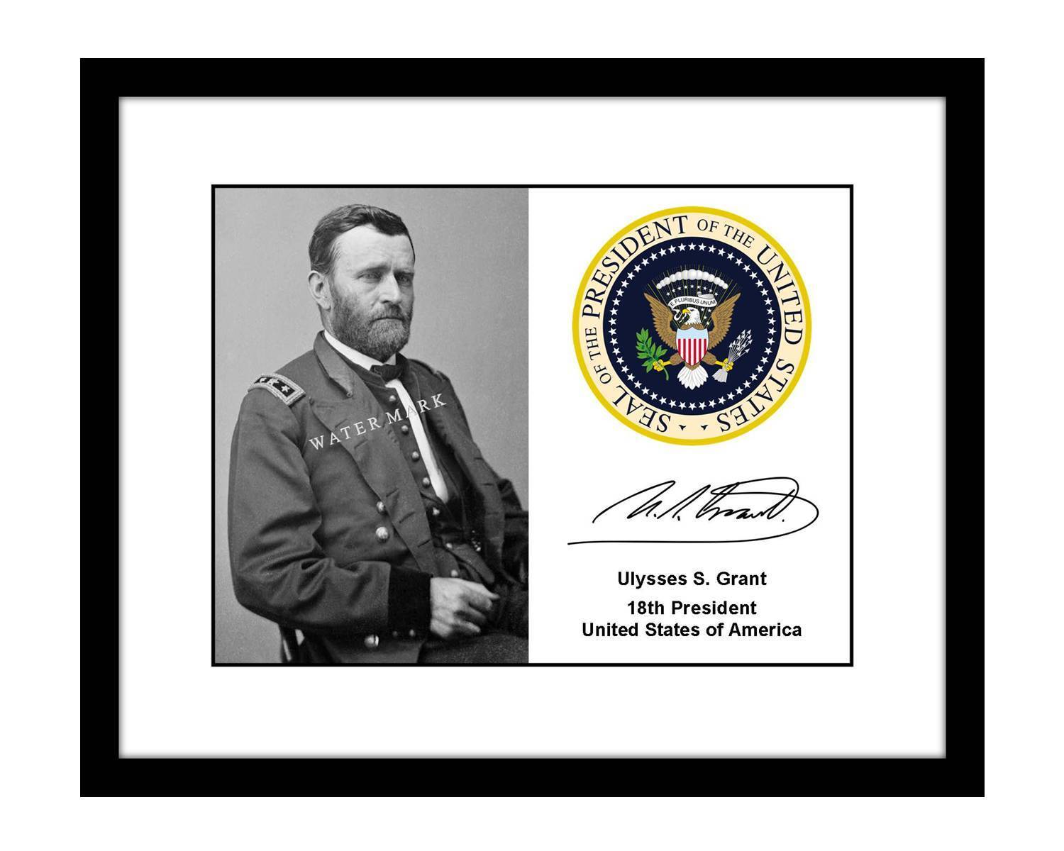 Ulysses S Grant 8x10 Signed Photo Print President Seal Civil War Union Lincoln 