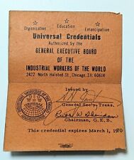 I.W.W. Universal Credentials Of Official Union Delegate Scott McNeil, Dec. 1969 picture