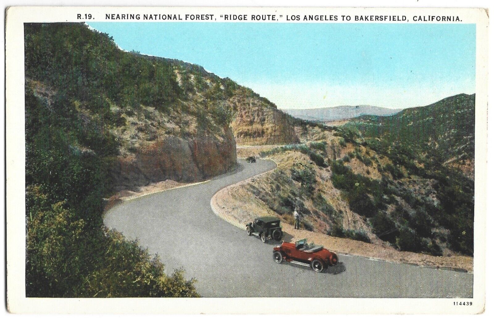 Postcard Ridge Route Los Angeles To Bakersfield California Old Cars  Vintage