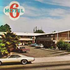 California Postcard Bakersfield Motel 6 Sambo's Restaurant Old Cars Street K235 picture