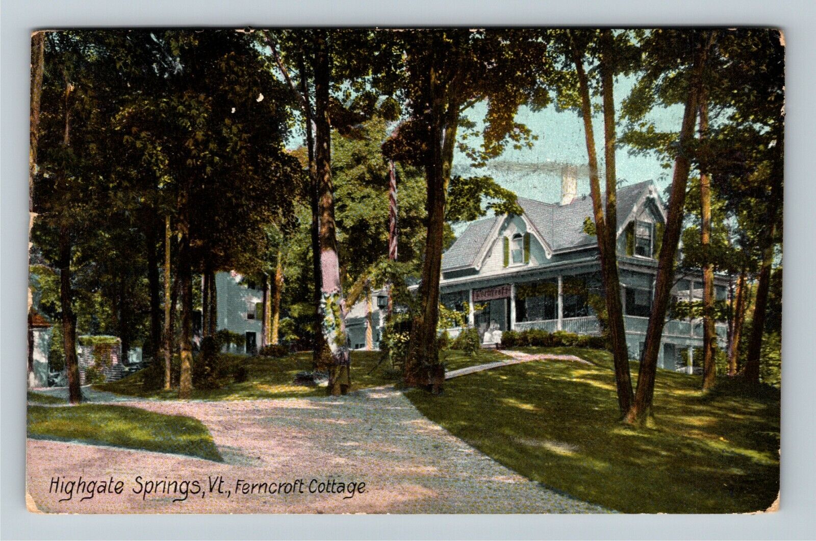 Highgate Springs VT-Vermont, Ferncroft Cottage, c1910 Vintage Postcard