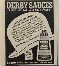 Derby Sauces Steak Barbecue Chop Suey for War Time Cooks Vintage Print Ad 1943 picture