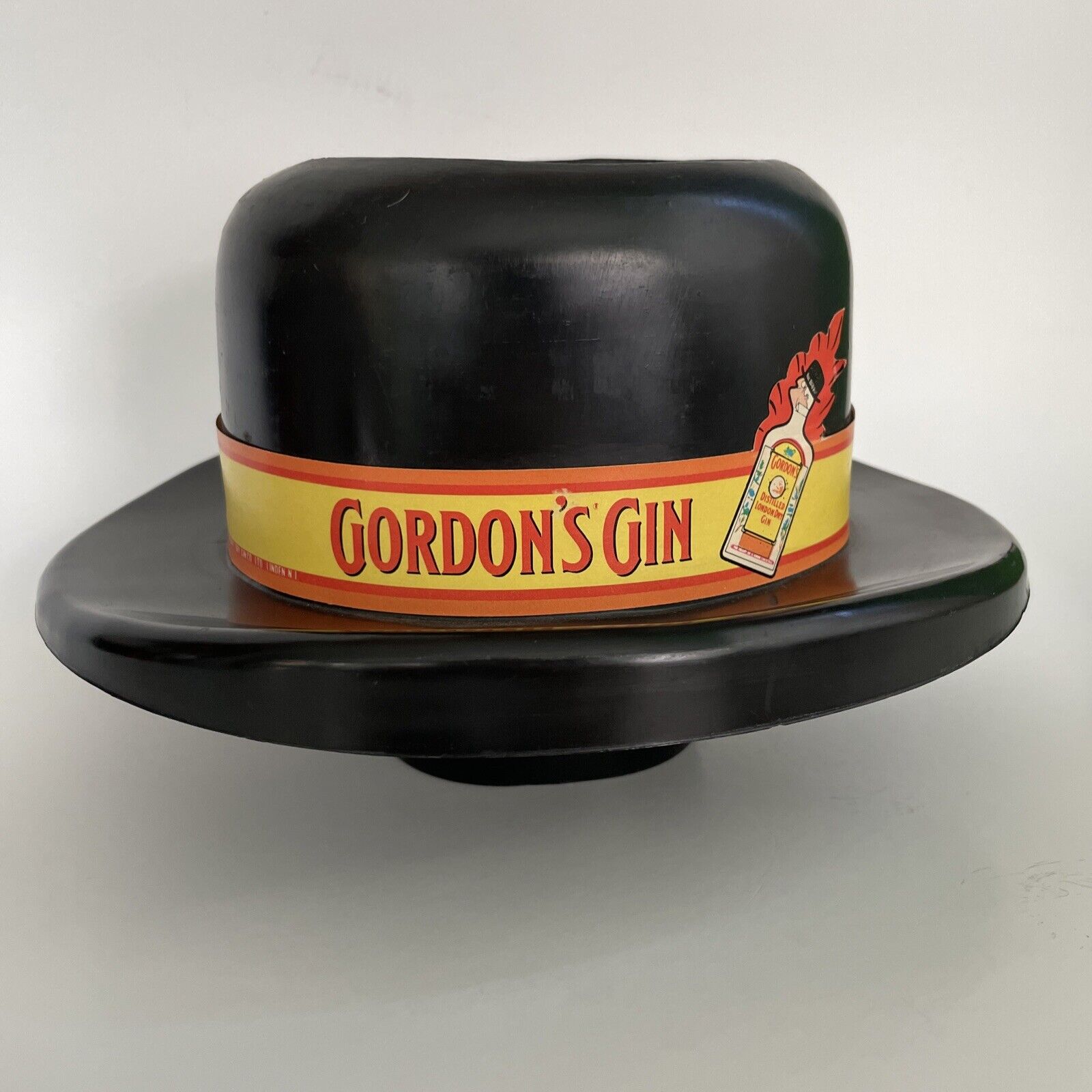 Vintage Gordon’s Gin Bowler/Derby Hat Straw Holder Great Condition