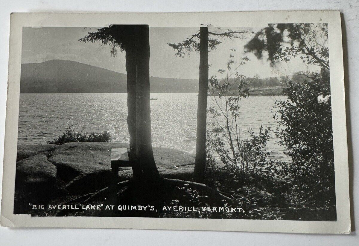 RPPC 1949 Big Averill Lake  VT.  Vermont POSTCARD