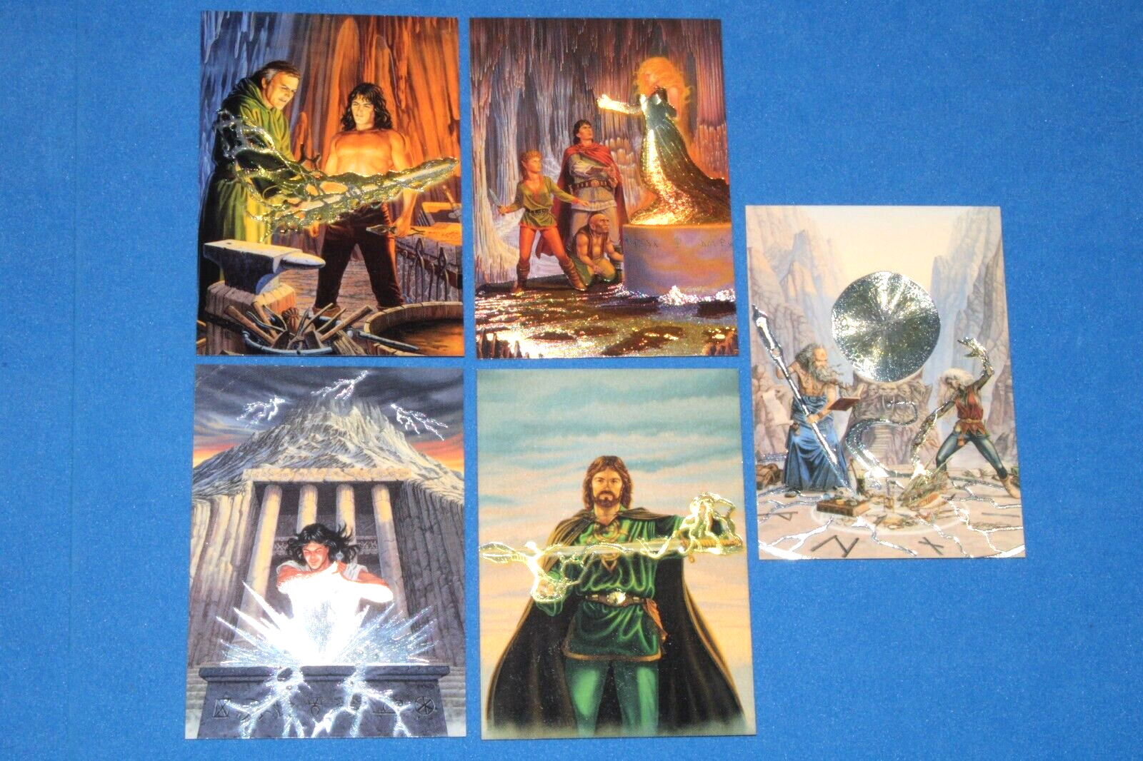 1994 LARRY ELMORE FPG METALLIC STORM INSERT 5 CARD SET FANTASY ART MAGIC GOT