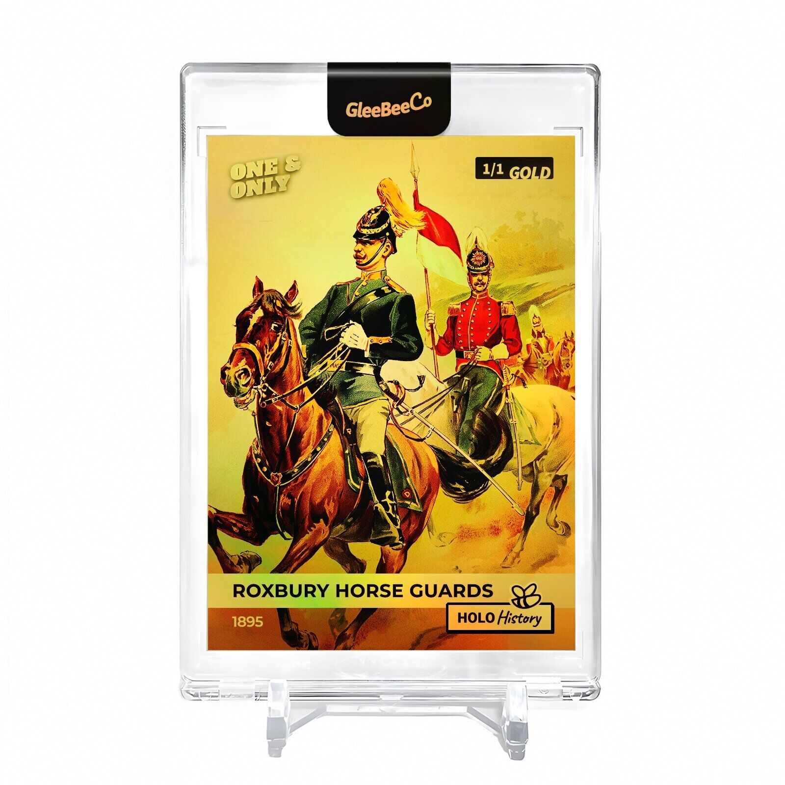 ROXBURY HORSE GUARDS 1895 Card 2023 GleeBeeCo #RX18-G Encased Holo GOLD 1/1