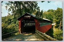 Old Covered Chiselville Bridge Roaring Branch East Arlington VT Postcard E23 picture