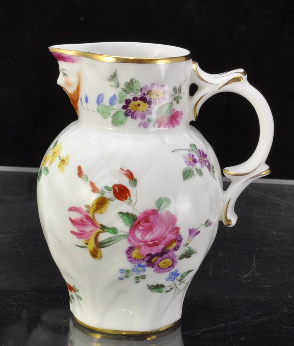Worcester Mask and Cabbage Porcelain Creamer 18th Century Reproduction