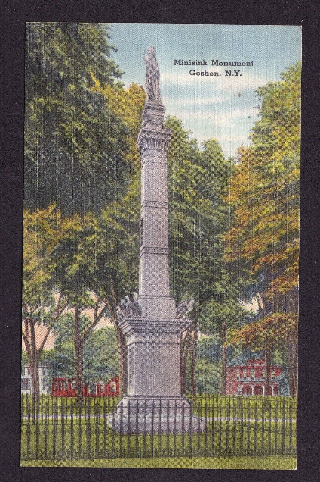 Old Vintage Postcard of Minisink Monument Goshen NY