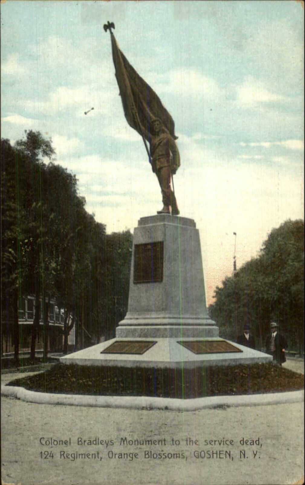 Goshen NY Colonel Braley Monument c1910 Postcard