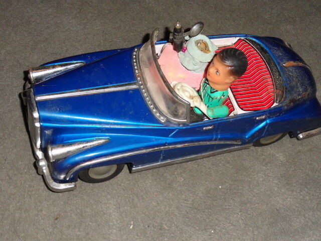 VINTAGE 1970\'s BLUE ROLLS ROYCE ME630 PHOTOING CHINESE BATTERY POWERED TIN TOY 