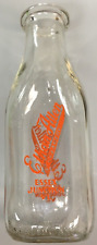Vintage milk bottle ETHAN ALLEN CREAMERY pyro quart TSPQ Essex Junction Vermont picture