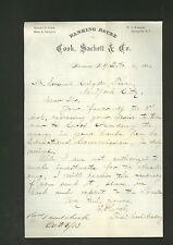 signed 1883 letter - Cook Academy to Samuel Colgate - Cook Sackett Banking House picture
