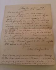 1826 Handwritten Signed Eber Carpenter Andover MA Rev Chauncey Booth Coventry CT picture