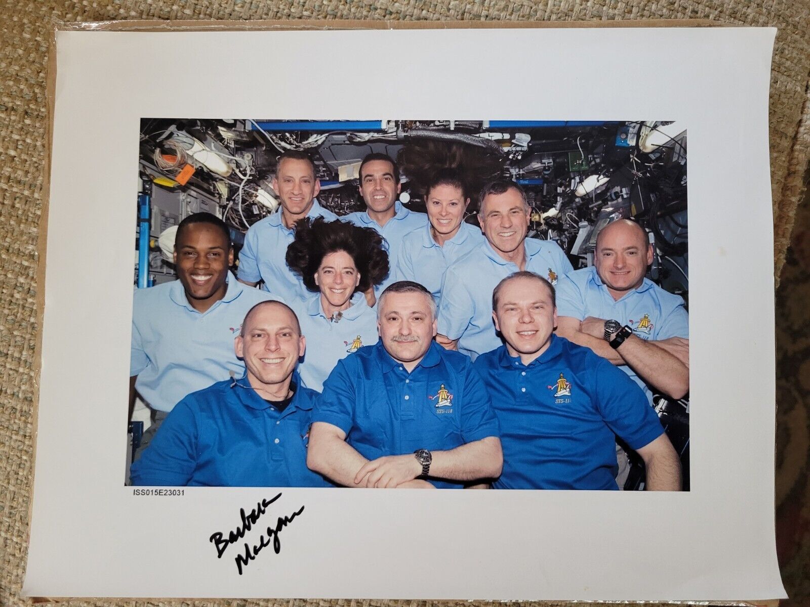 Barbara Morgan SIGNED 8X10 NASA Women ASTRONAUT WITH STS-118 & ISS - 13A CREWS