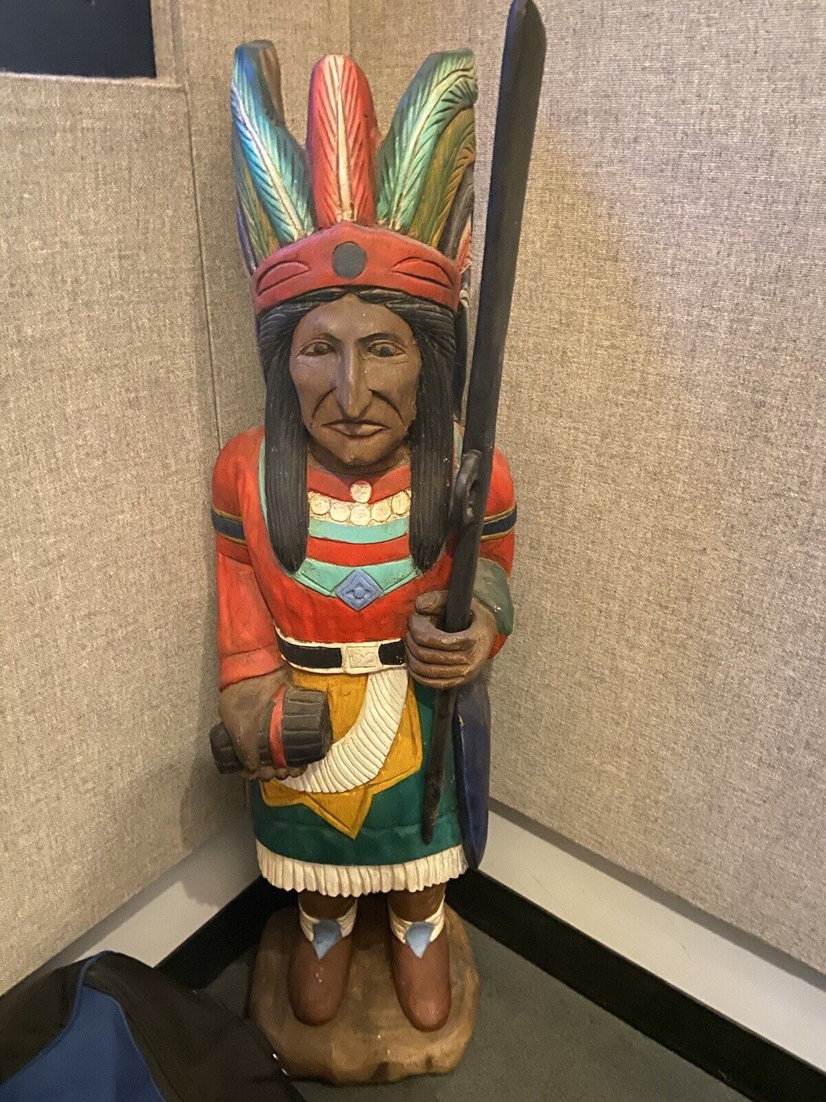 cigar store wooden indian statue