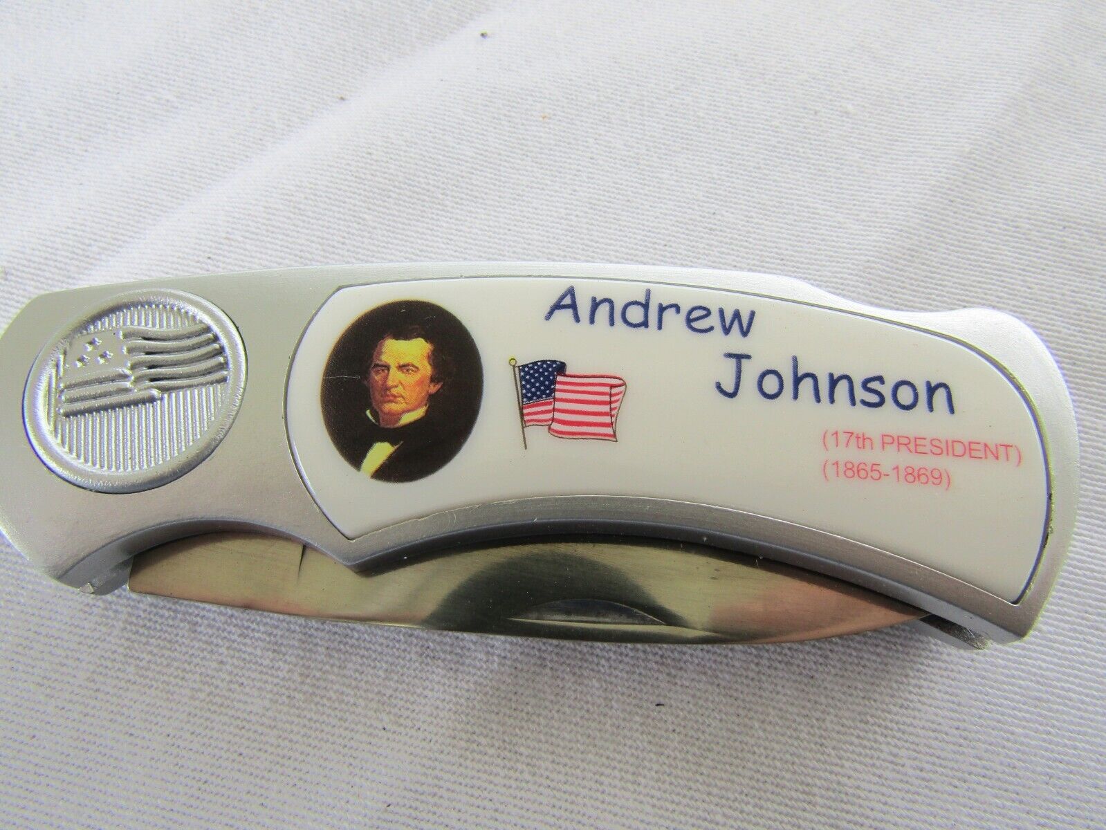 Abraham Johnson Commemorative Presidents lock back knife