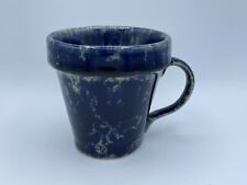 Cute Bennington Potters Hand Made Blue Agate Flower Pot Coffee Mug picture