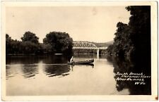 ROMNEY, WV RPPC - Potomac River, Man in Canoe, West Virginia Real Photo Postcard picture