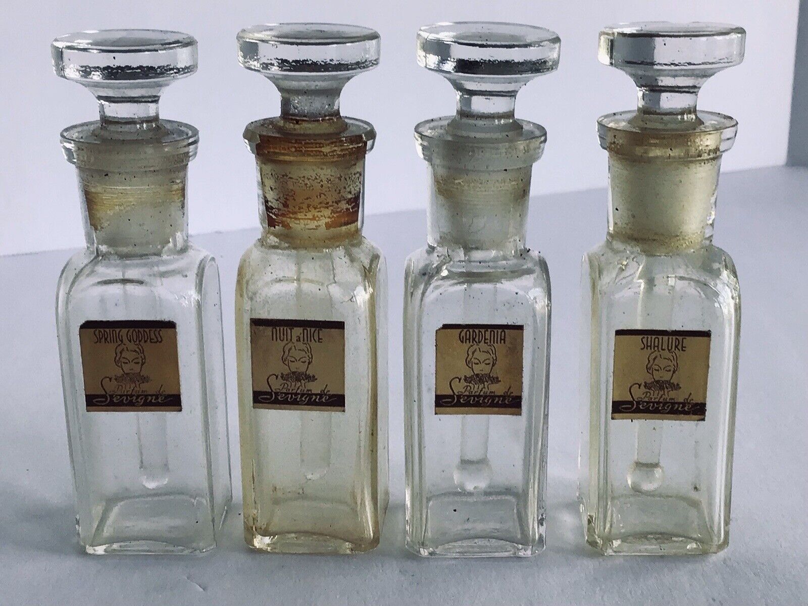 Antique Seguin Et Cie French Perfumers Chicago Parfum de Sévigné 4pc Set w/Case