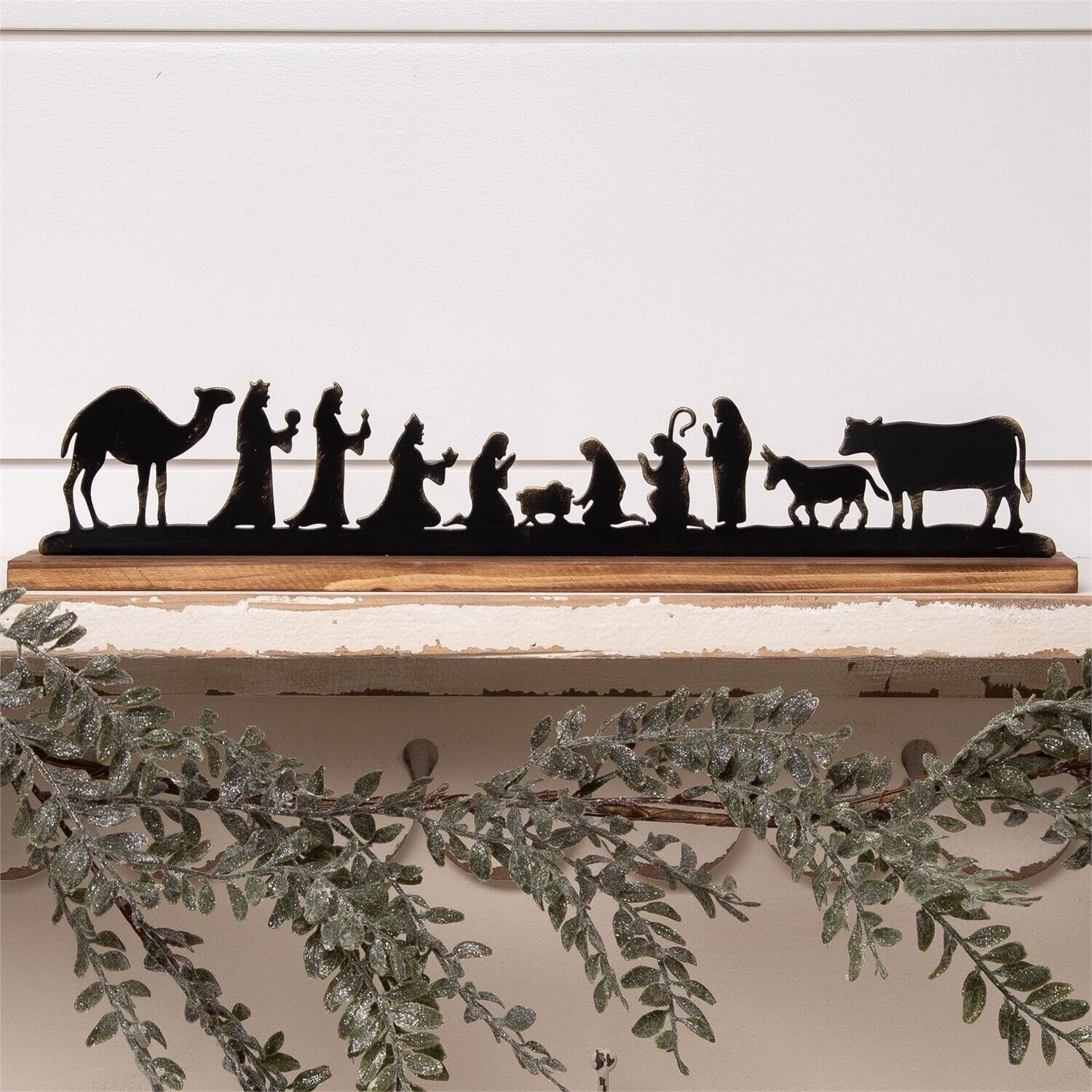 New Christmas Mary Joseph Jesus Animal NATIVITY SCENE Metal Cutout Silhouette